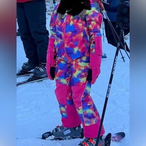 Spyder Kids Multicolor Snowsuit with Pink Accents. Handle for easy pickup!💕